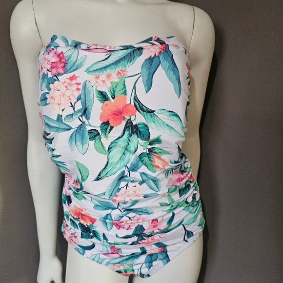 Tommy Bahama Tropi-Calling Bandeau One-Piece Swimsuit Size 16 - Picture 2 of 12